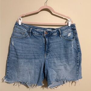 Ava & Viv Blue Distressed Jean Shorts